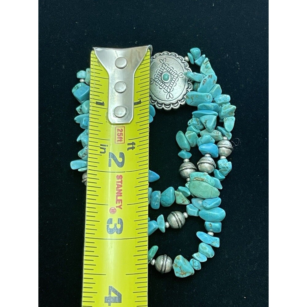 Southwestern Silver Tone Turquoise Coral Bead Necklace & Bracelet Lot Untested - Picture 14 of 14